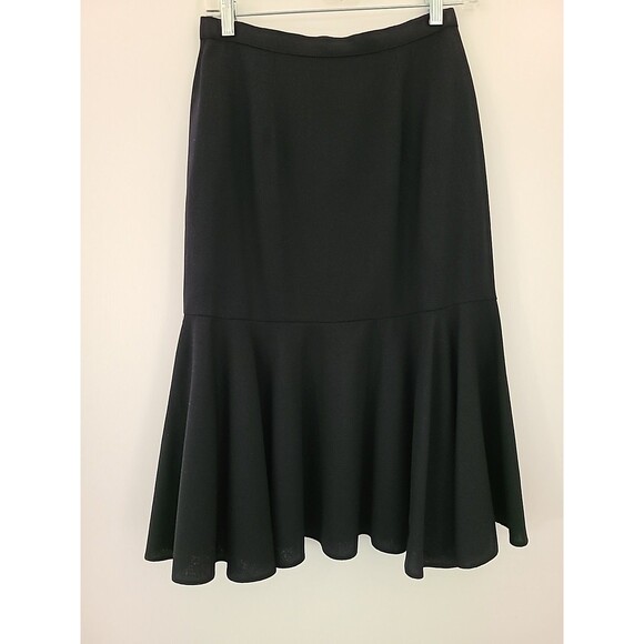 Vtg I.magnin Suit SIZE 8 Blazer & Skirt Black year round wool Career lined 2PC - Picture 9 of 13